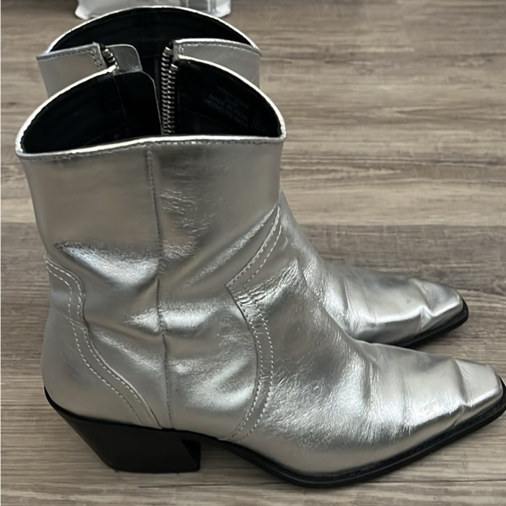 Silver Western Cowboy Boots